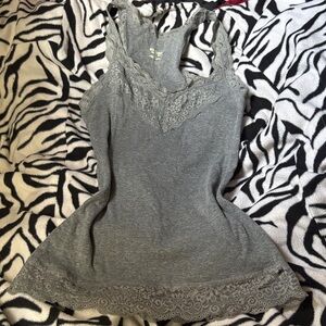 gray lace tank cami